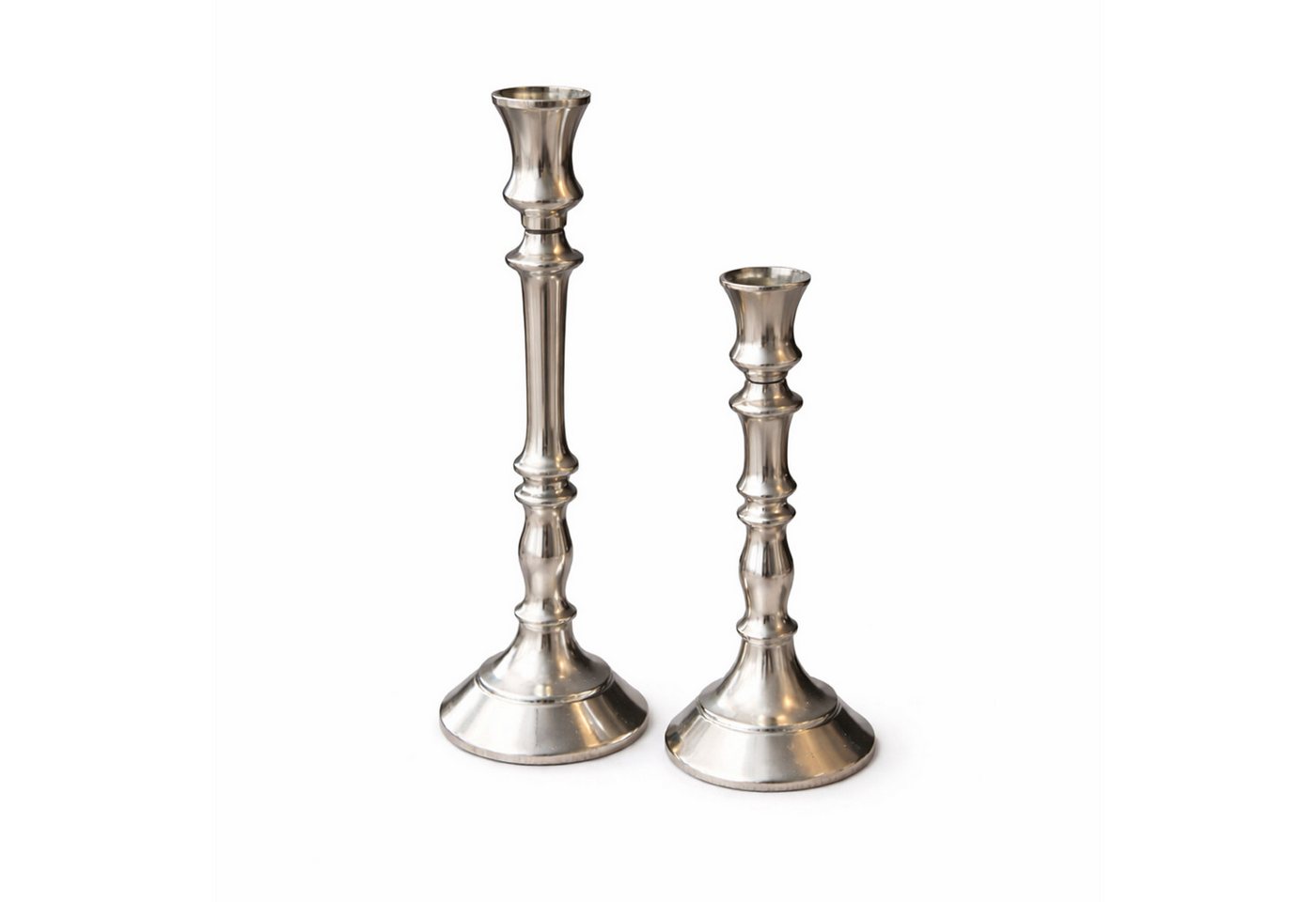 Mojawo Laterne 2er Set Tischkerzenständer Kerzenleuchter Metall Silber H21/31cm Bild 4