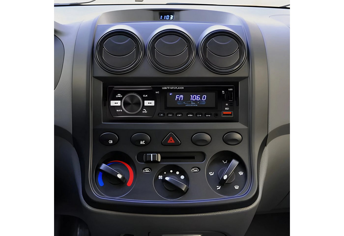 Athlix Auto Radio DAB+, Bluetooth, USB, Aux-Eingang, Sub-Out, Multicolour Autoradio (Freisprechfunktion, App-Steuerung, Schnellladung) Bild 4
