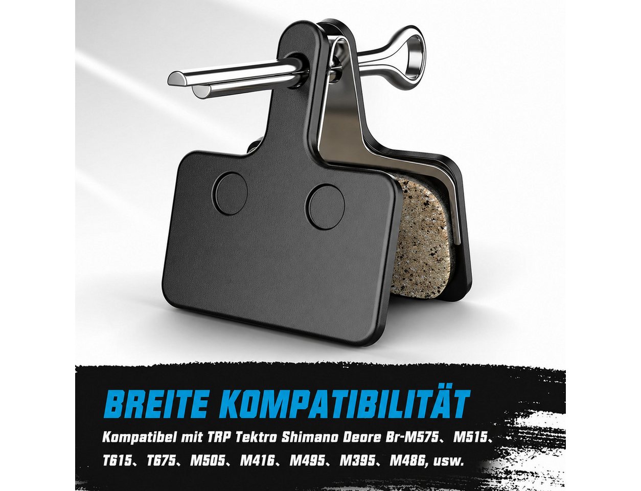 MOPUEA Bremsbelag 2-St Mountainbike-Bremsbeläge Semi-Metallische Reibbeläge (für sichere Bremsleistung bei jedem Wetter), mit starker Bremskraft und geringer Geräuschentwicklung Bild 3
