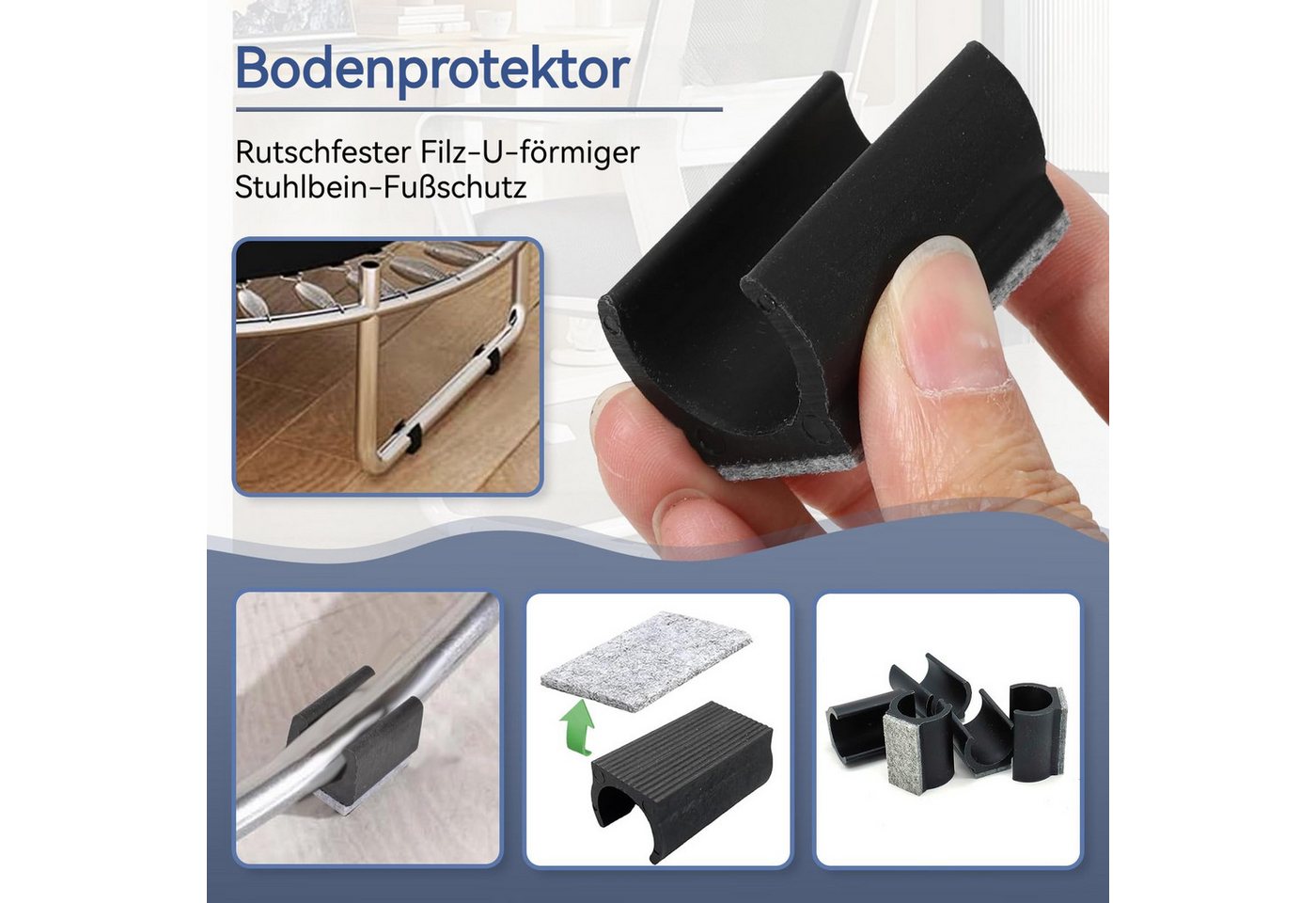 Diwzbyn Filzgleiter 24 Stück Stuhlgleiter Freischwinger mit Filz Filzgleiter, (24 St), für Schwingstühle Möbelgleiter Bild 5