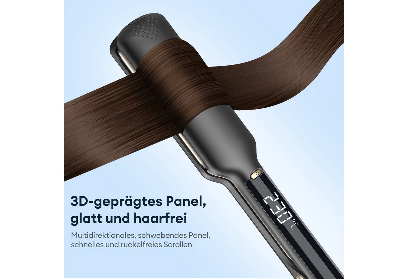 CkeyiN Pro Glätteisen Breit 50mm,14-Temp,Haarglatter Breit,100-230°C, Keramik, LCD-Display,Keramikbeschichtung Haarglätter,30s Schnellaufheizung, für dickes, krauses, lockiges und langes Haar Bild 4