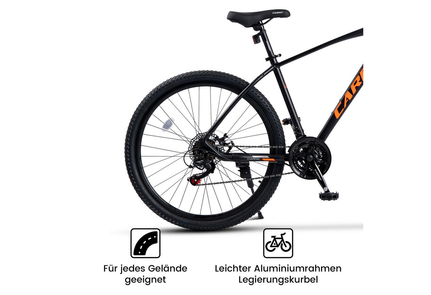 CARPAT SPORT Mountainbike 27,5 29 Zoll MTB Fahrrad für Herren Damen, 21 Gang Shimano TZ Tourney Schaltwerk, Kettenschaltung, (Aluminium Rahmen, Mechanische Scheibenbremse), Hardtail Fahrrad Bild 2