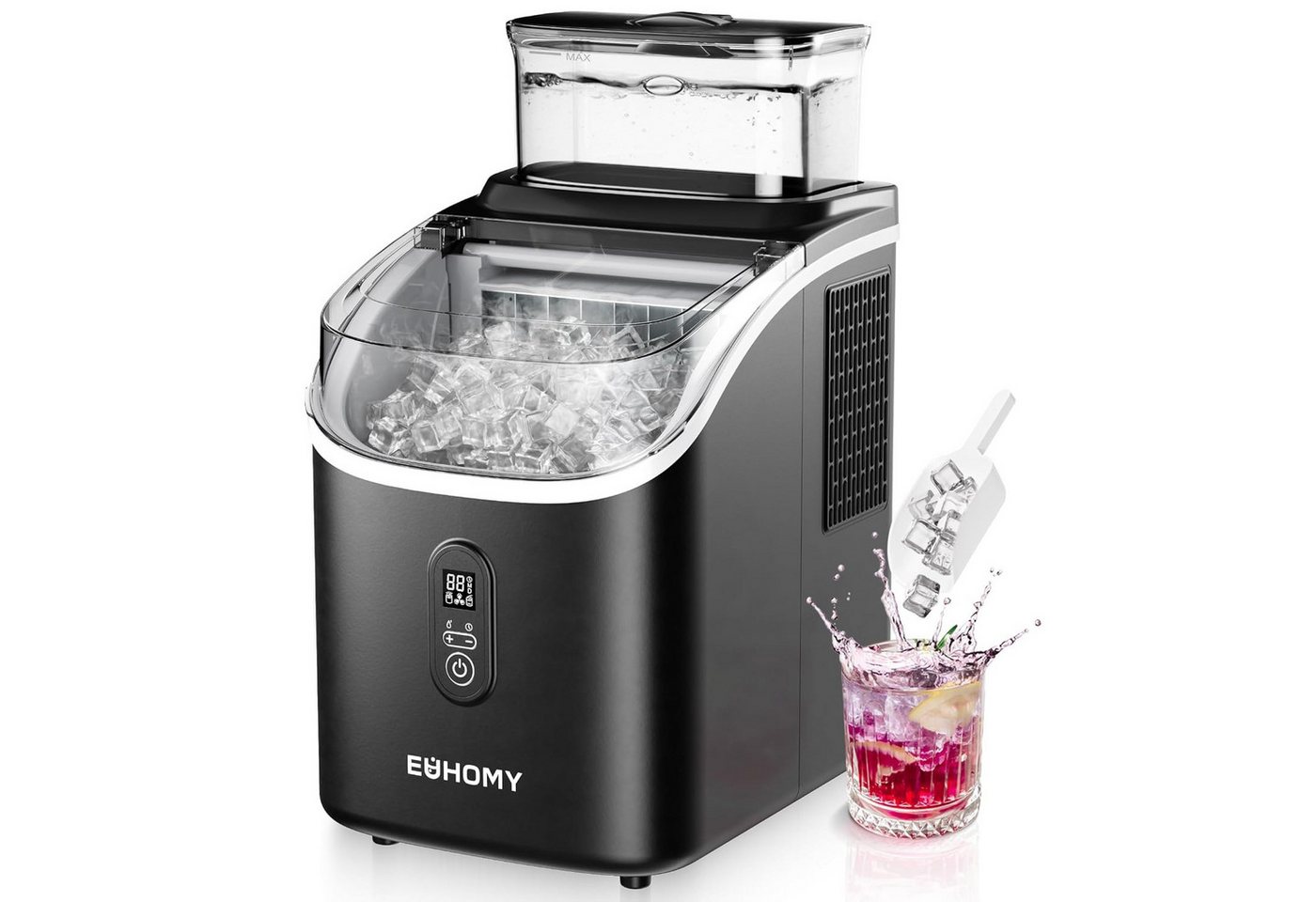 EUHOMY Eiswürfelmaschine Eiswuerfelmaschine 15 kg/24H, Quadratische Eiswürfel, 2L, Eiswuerfeldicke individuell einstellbar mit Timer und Selbstreinigung Bild 4