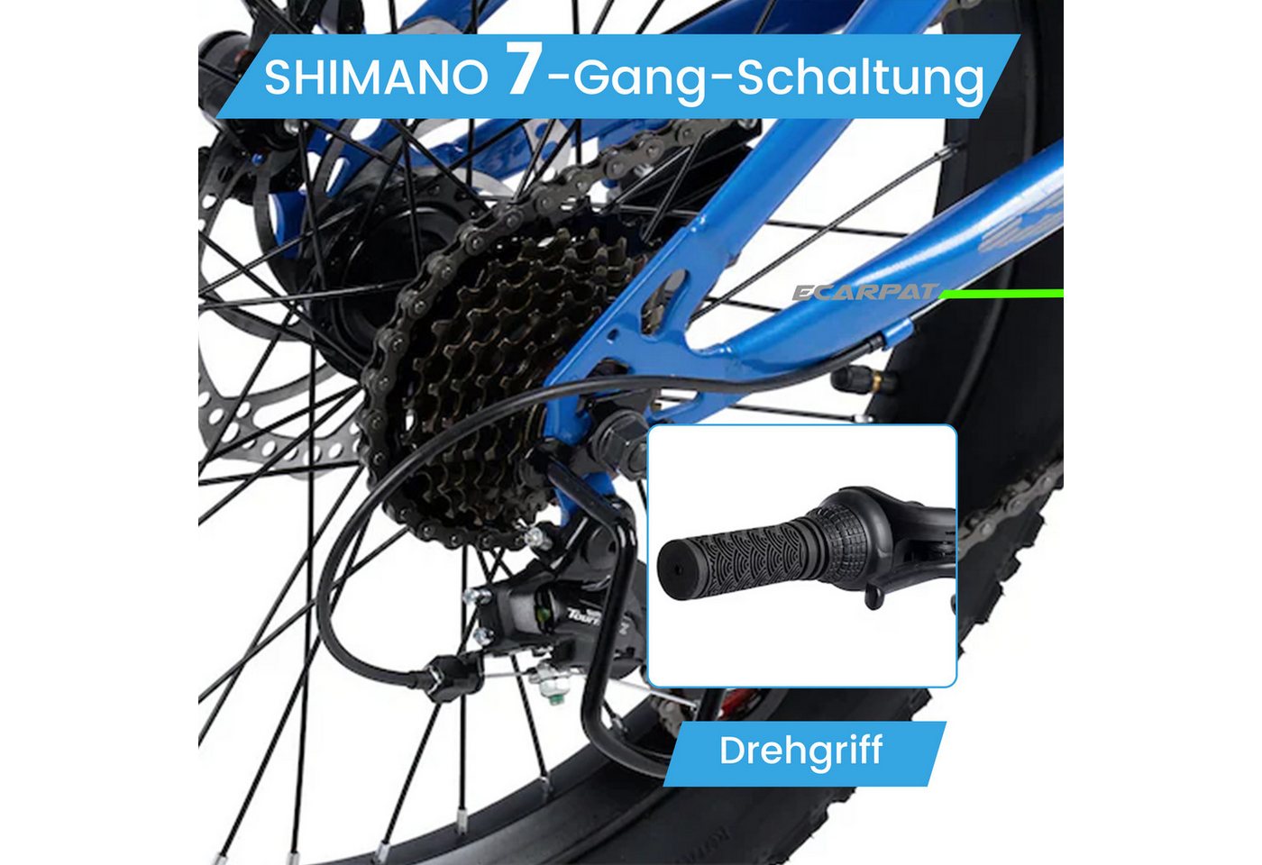 Velors Kinderfahrrad 20 Zoll Mountainbike, 7 Gang Shimano Tourney Schaltwerk, Kettenschaltung, (mechanische Scheibenbremse), Mädchen Jungen MTB Hardtail Fahrrad Bike ab 5 Jahre Bild 2