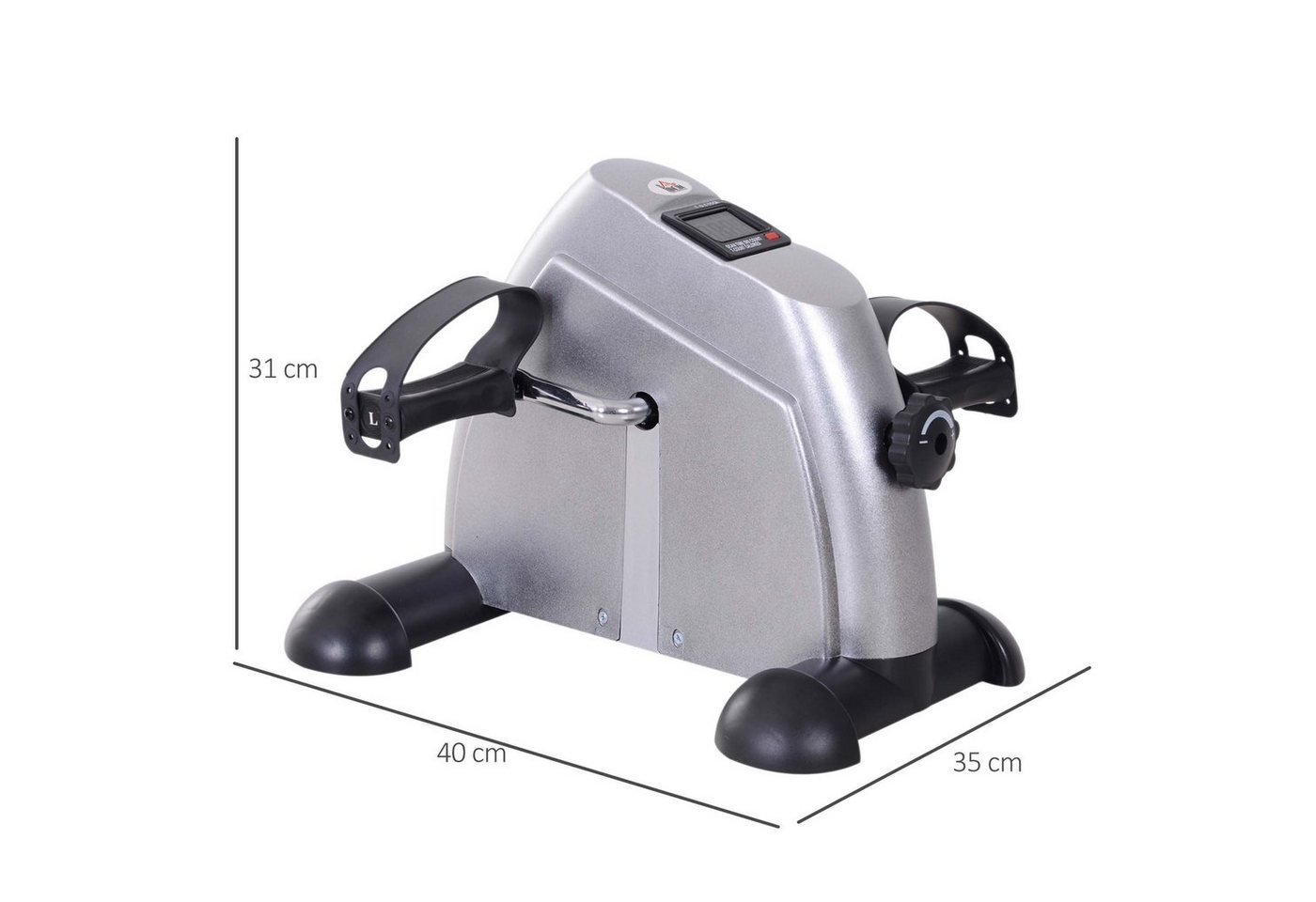 HOMCOM Heimtrainer Mini Bike mit LCD-Display (Trainingsrad, 1-tlg., Pedaltrainer), Silber 35 x 40 x 31 cm Bild 2