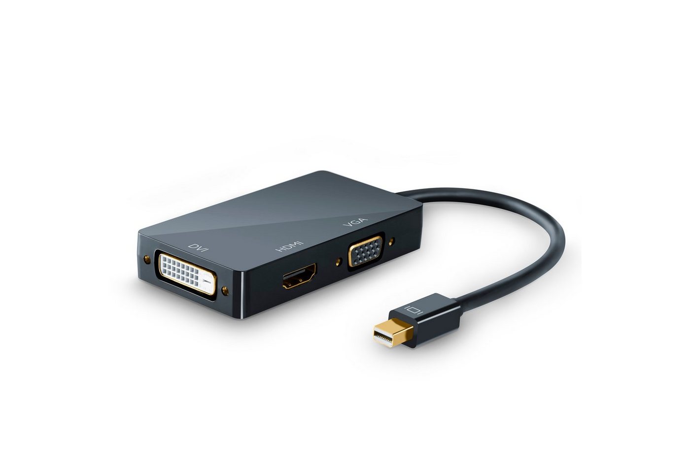 CSL 4k 3in1 Displayport 1.2 Adapter, Konverter Kabel 3840x2160 UHD 2160p Audio- & Video-Adapter Mini DisplayPort zu HDMI, DVI, VGA, 15 cm, Mini DP kompatibel mit PC MAC, Video und Audio-Übertragung Bild 5