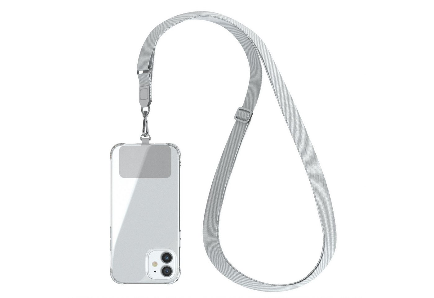 EAZY CASE Handykette Universal Handykette mit Breitband, Handykette für Xiaomi Huawei Samsung iPhone etc. für alle Modelle Grau Bild 2