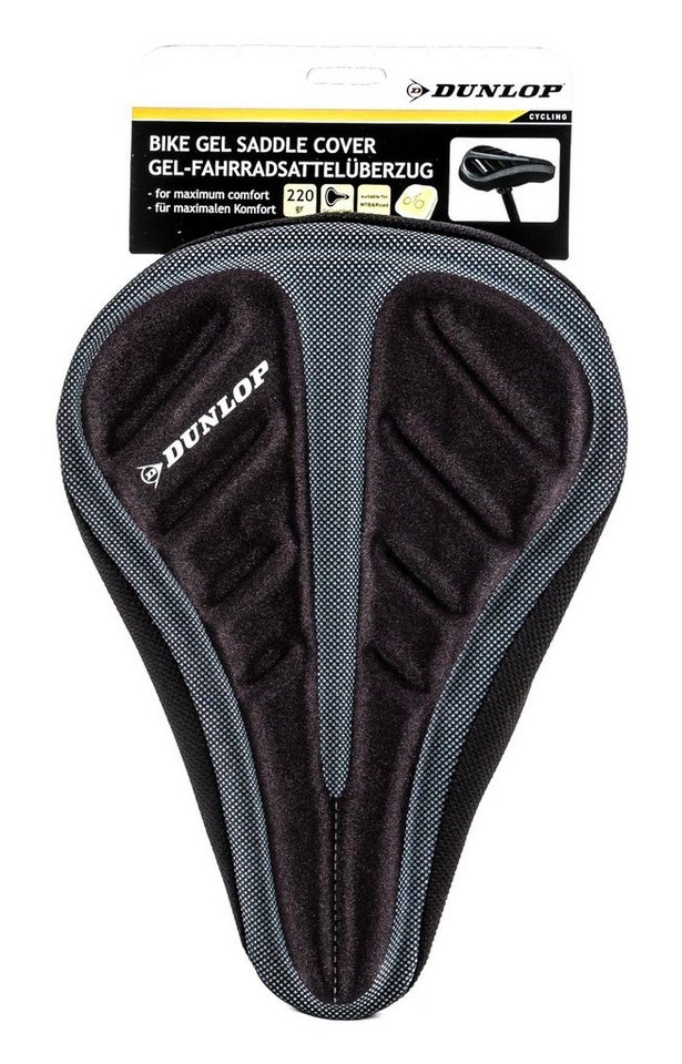 Dunlop Fahrradsattel Fahrradsattelbezug mit Geleinlagen (Witterungsschutz für MTB- und Standart-Sättel, 1-tlg), Fahrradsattel Bezug