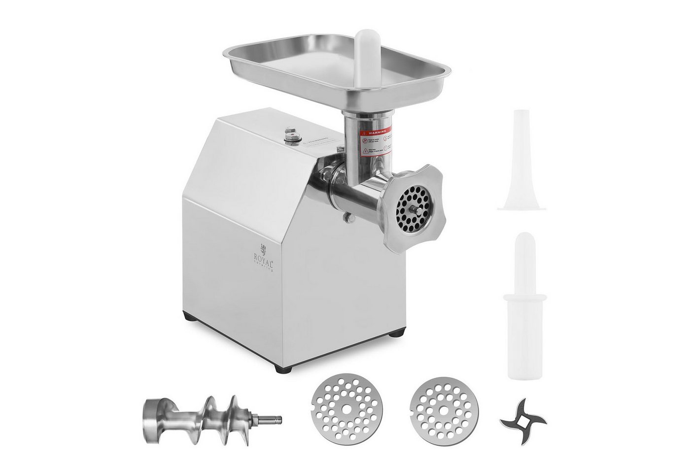 Royal Catering Fleischwolf 140 kg/h Edelstahl Elektrisch Reverse Funktion 850 W Metallgetriebe, 850 W Bild 2