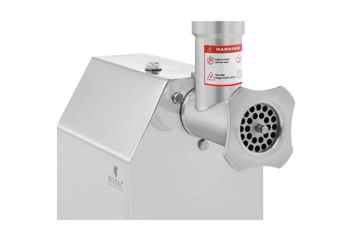 Royal Catering Fleischwolf 140 kg/h Edelstahl Elektrisch Reverse Funktion 850 W Metallgetriebe, 850 W Bild 4