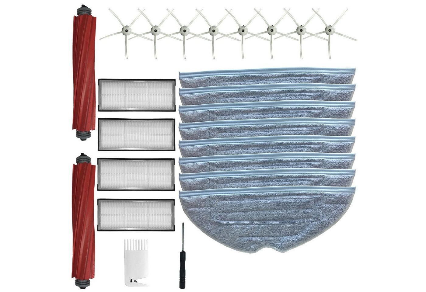 Comedes Saugroboter Zubehör-Set 24 teilig, weiß, Zubehör für Xiaomi Roborock S7 S7+ S7 Plus S7 MaxV S7 Pro S7 MaxV Ultra T7 T7S Plus Saugroboter, (Sparset, 24-tlg) Bild 3