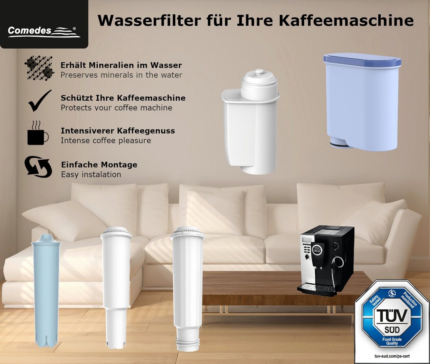 Comedes Wasserfilter Comedes 10er Set ähnlich wie Jura Claris White, Zubehör für ähnlich wie Jura Claris White 68739, Jura Claris White 60209, Jura Claris White 62911, passend für Jura Impressa Serien E, J, S, X, X, Z Bild 4
