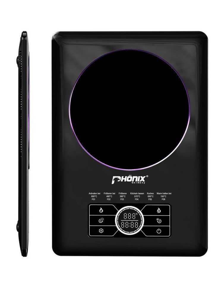 Phönix Germany Einzelkochplatte Phönix SC101P, Supraleitende Elektrokochplatte Ultra-Dünn Einzelkochplatte Kochfeld