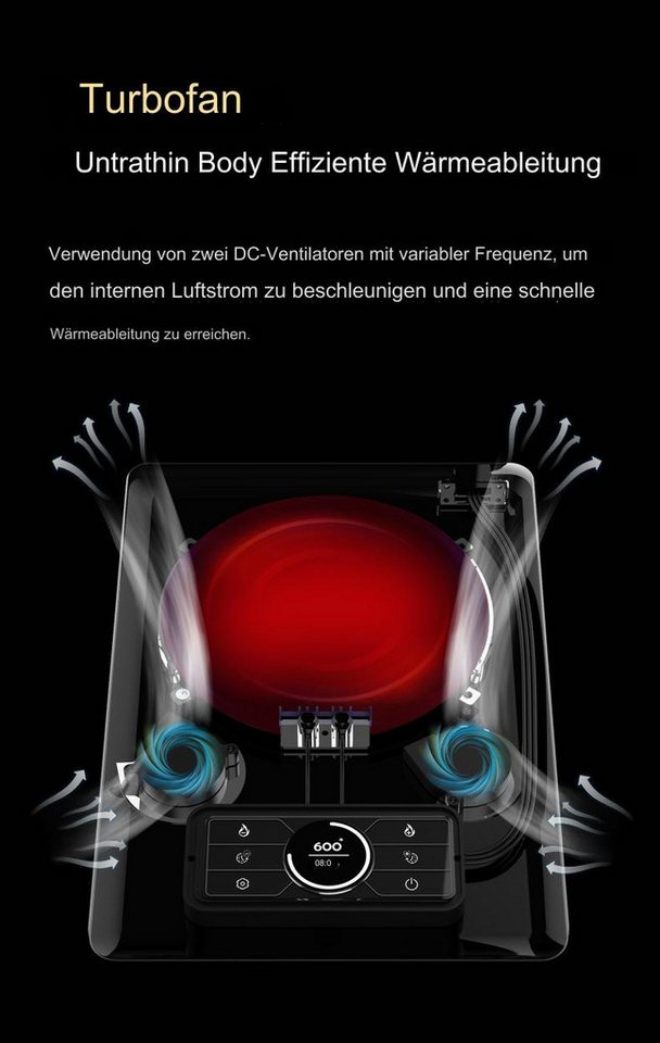 Phönix Germany Einzelkochplatte Phönix SC101P, Supraleitende Elektrokochplatte Ultra-Dünn Einzelkochplatte Kochfeld Bild 2