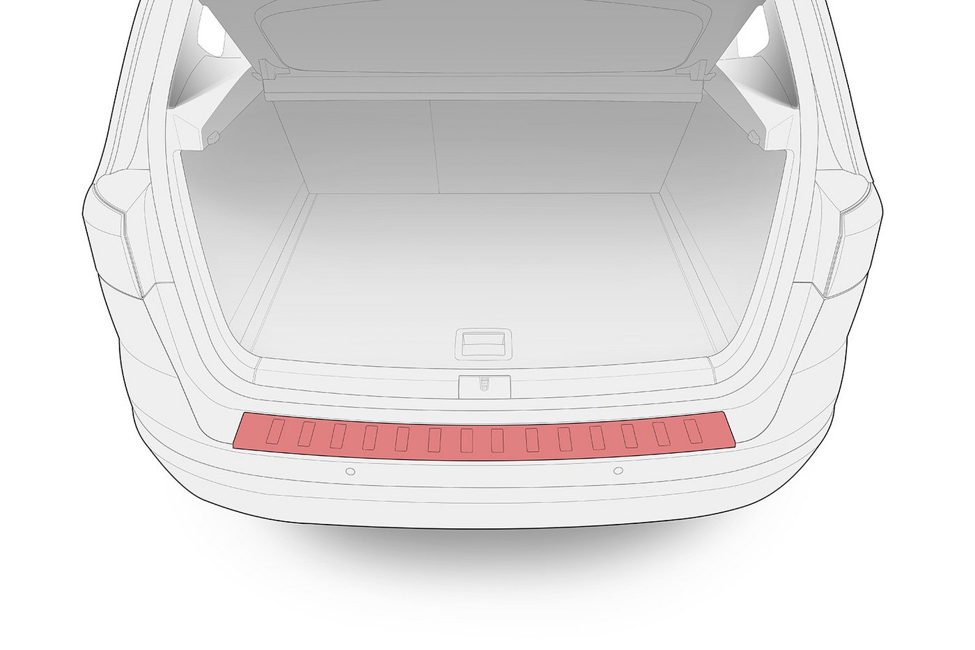 teileplus24 Ladekantenschutz AL163 Aluminium kompatibel mit Ford Kuga 3 ST-Line ab 2020- Bild 3