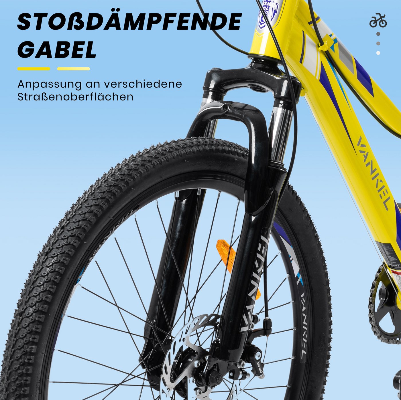 Vankel Mountainbike 24 zoll fahrrad kinder mountainbike für mädchen jungen ab 12 Jahren, 6 Gang SL-RSS006-6WV Schaltwerk, Kettenschaltung, 6-Gang Shimano Schaltung, Fahrrad für Jungs, Scheibenbremsen Bild 5