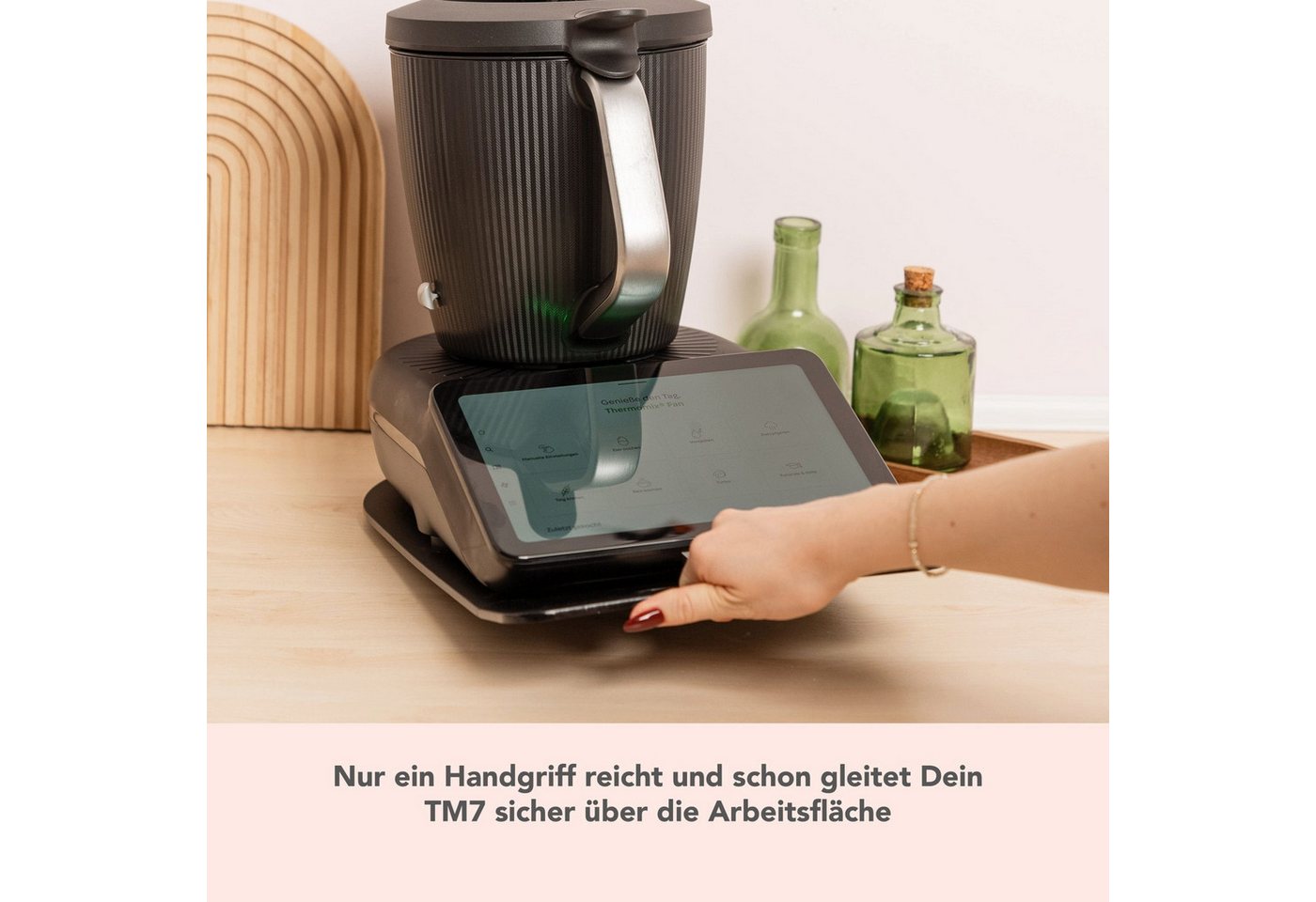 Wundermix Küchenmaschinen Zubehör-Set EasySlider®, Gleitbrett für Thermomix TM7, Zubehör für TM7, Hochwertiges Gleitbrett in Mattschwarz Bild 3