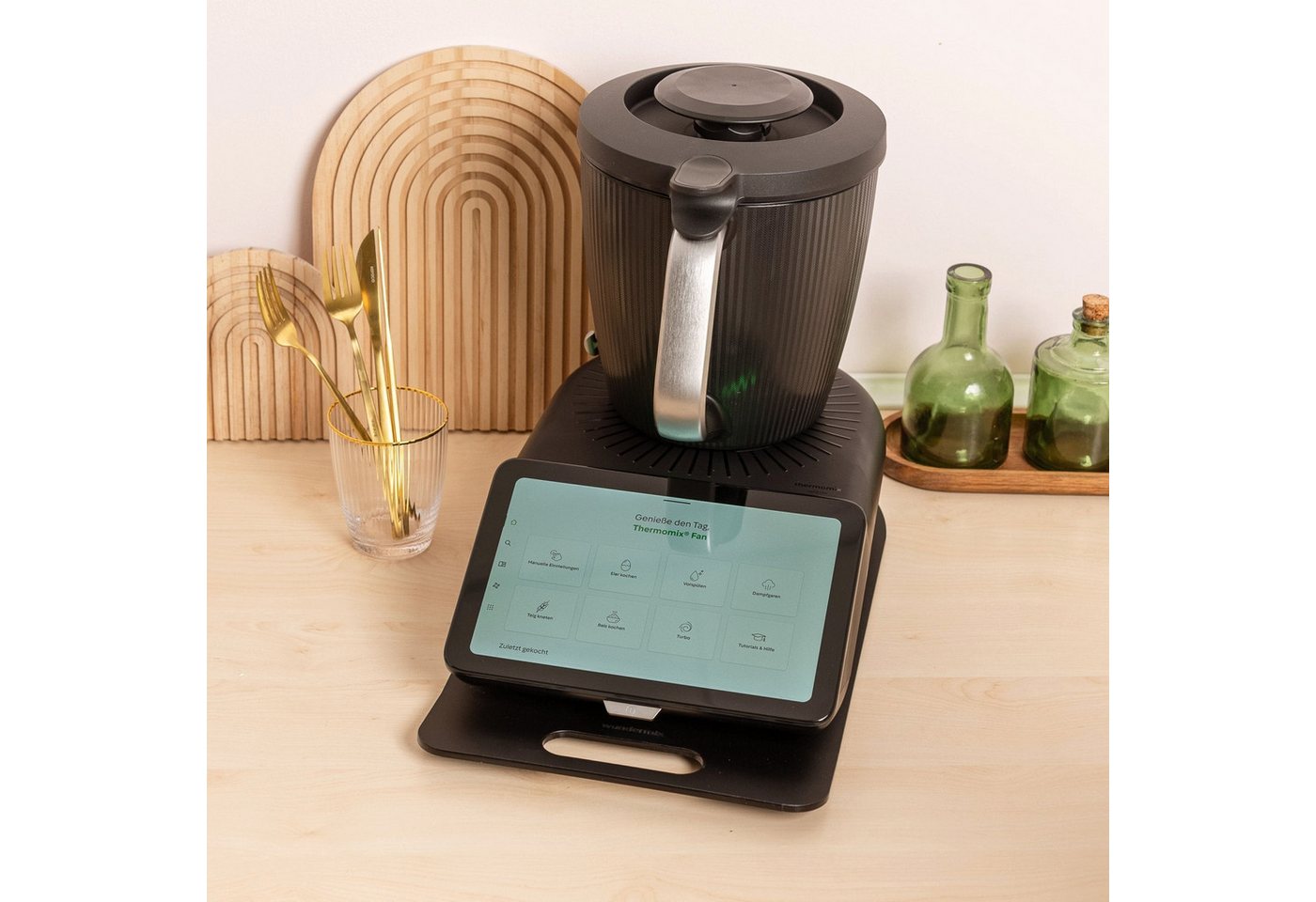 Wundermix Küchenmaschinen Zubehör-Set EasySlider®, Gleitbrett für Thermomix TM7, Zubehör für TM7, Hochwertiges Gleitbrett in Mattschwarz Bild 5