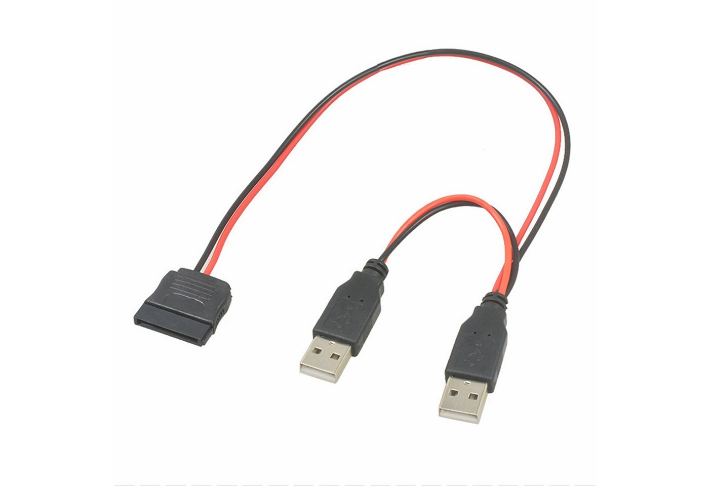 Bolwins D59 USB zu USB SATA 15pin Stromkabel Adapter Festplatte Kabel PC SSD Stromkabel, USB Stecker, USB Stecker + SATA 15-Pin Buchse (30 cm), Zusätzliche Stromversorgung über USB Bild 2