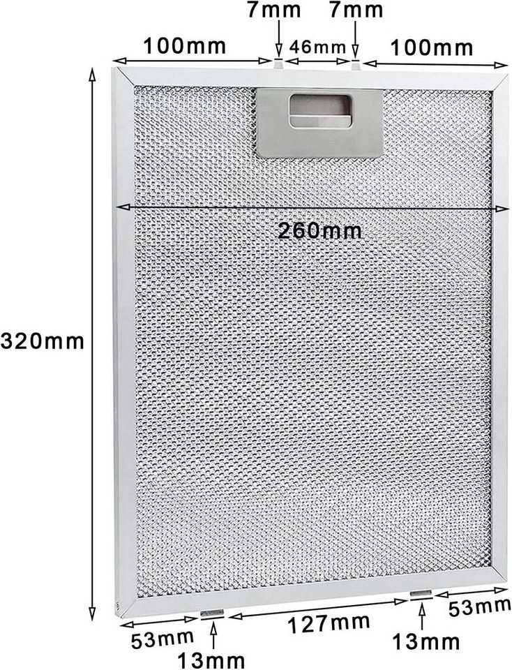 FELIXLEO Aktivkohlefilter 2 Stück Metallfettfilter, Dunstabzugshaube Ersatzfilter 320x260x9mm Bild 2