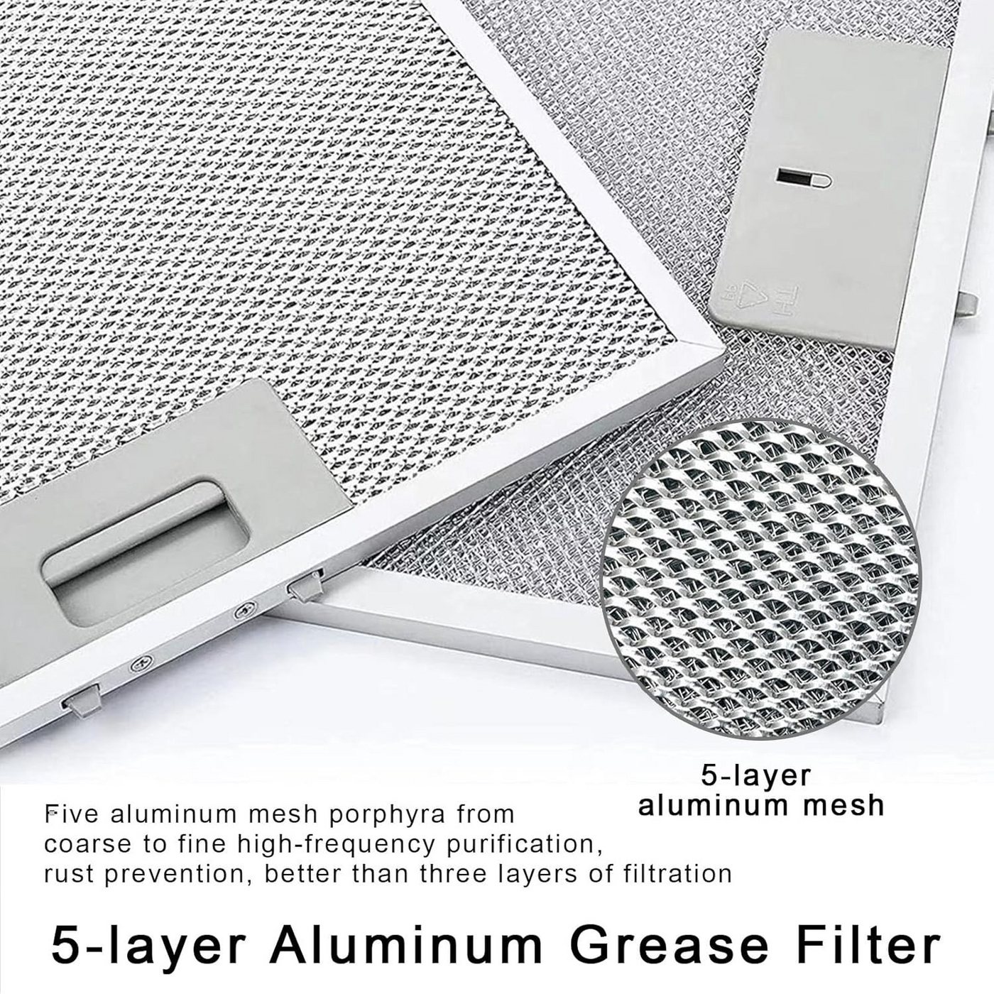 FELIXLEO Aktivkohlefilter 2 Stück Metallfettfilter, Dunstabzugshaube Ersatzfilter 320x260x9mm Bild 3