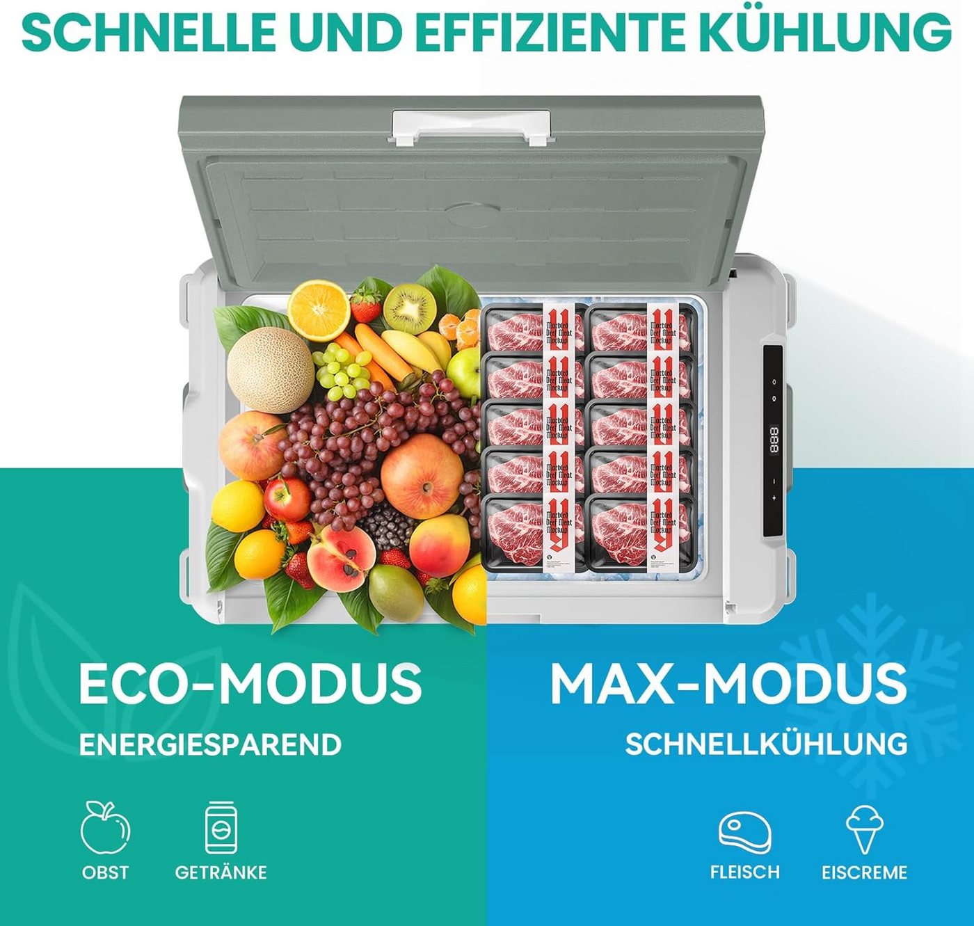 ALPICOOL Getränkekühlschrank GC-50, bis zu 84 Dosen Cola (330ml) oder 60 Flaschen Wasser (500ml) Bild 3
