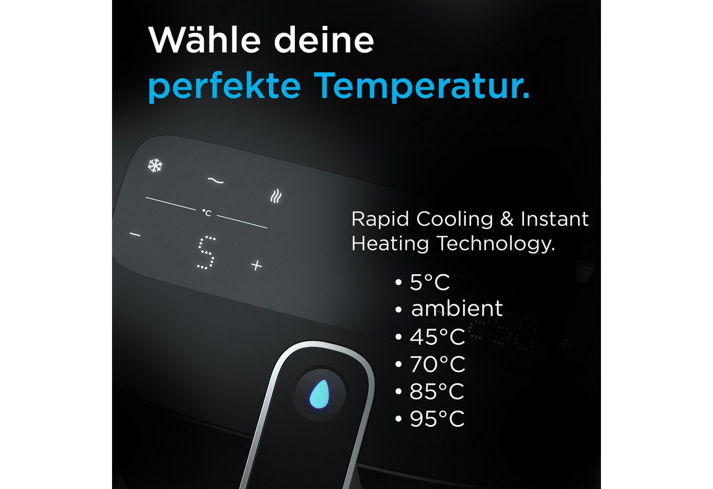 BRITA Heißwasserspender YOURCE Cool Wasserspender für zuhause inkl. UV-C und MAXTRA PRO Filter, 5.3 l, inkl. Wasser-Kühler, Tassen- & Temperatureinstellung Bild 2