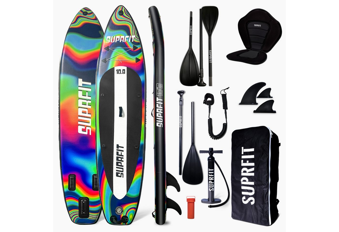 SF SUPRFIT Inflatable SUP-Board Stand-Up Paddling Board Chroma inclusive Kajak Sitz und Kajak Paddel, Touring Bild 3