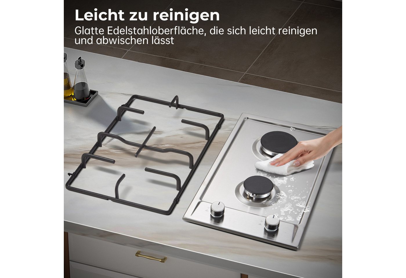 SNDOAS Gas-Kochfeld, Automatischer Flammenschutz, geeignet für Erdgas & Propangas Bild 4
