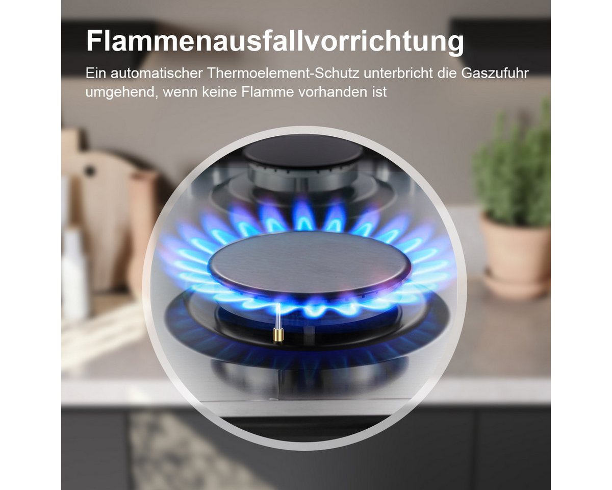 SNDOAS Gas-Kochfeld, Erdgas & Propangas, Einbau oder freistehend, 10400W, 220-240V Bild 2