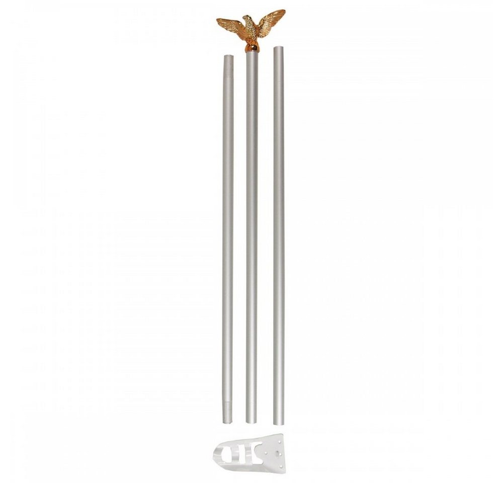 MFH Fahne Fahnenstange, weiß, mit goldfarbenen Adler (3-St), mit goldfarbenen Adler Bild 2