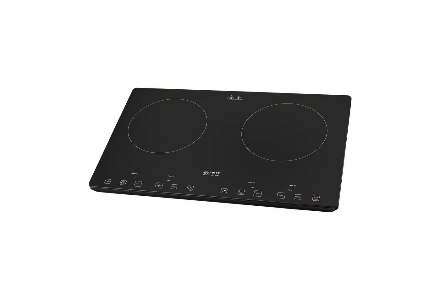 TZS FIRST AUSTRIA Doppelkochplatte 3400W, Induktionskochplatte, 10 Temperaturstufen & Timer, Slim Design, 2x210 mm Kochzonen, Kindersicherung, Überhitzungsschutz, Touch Control Bild 2