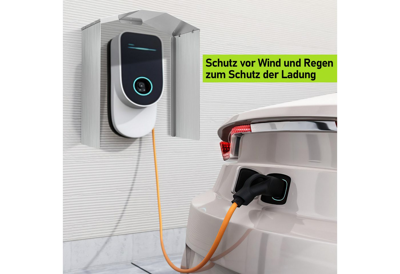 Clanmacy Elektroauto-Ladestation-Halterung Wallbox Wetterschutz Edelstahl Dach Regenschutz 45 x 40 x 20 cm, (1-tlg)