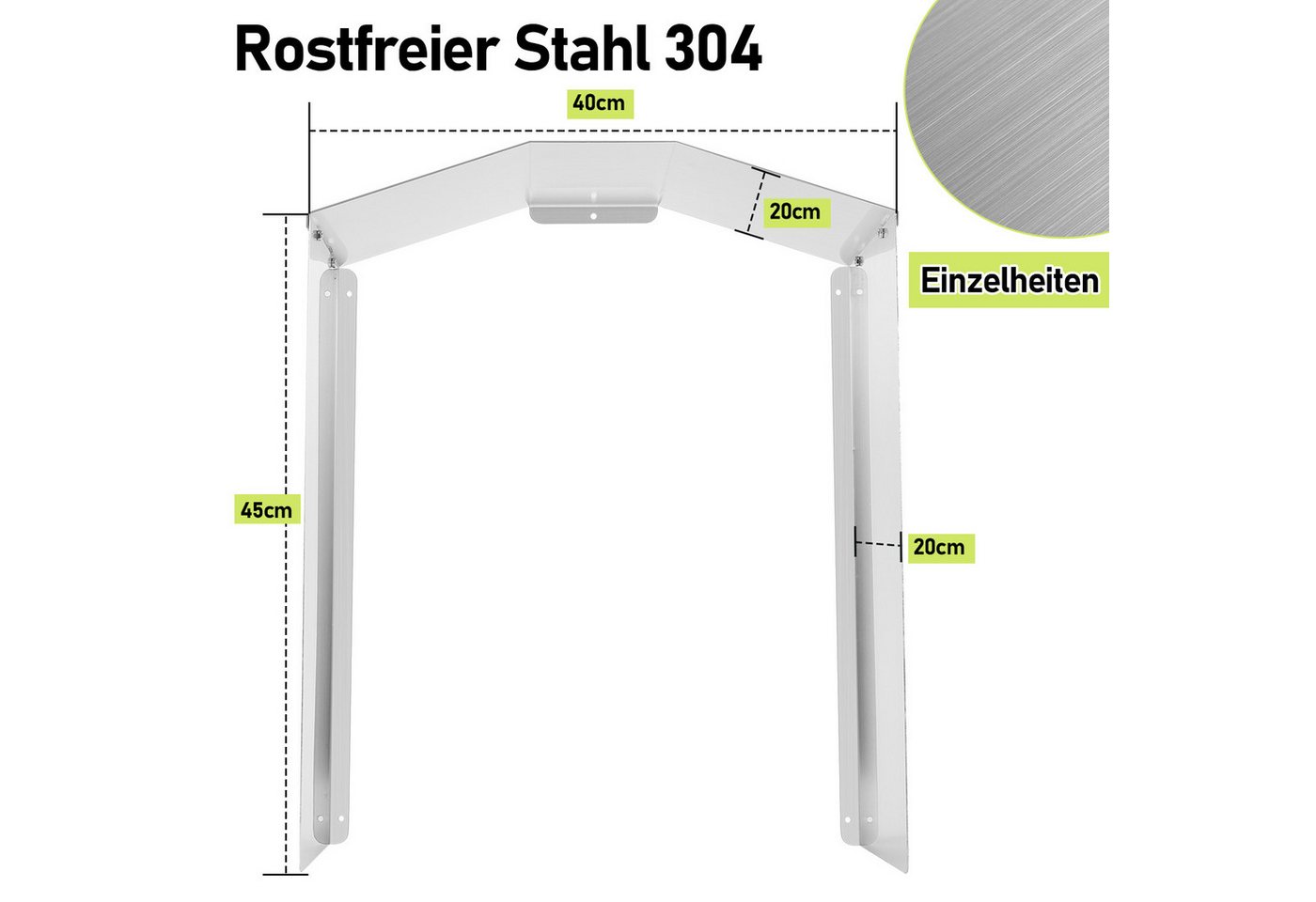 Clanmacy Elektroauto-Ladestation-Halterung Wallbox Wetterschutz Edelstahl Dach Regenschutz 45 x 40 x 20 cm, (1-tlg) Bild 2