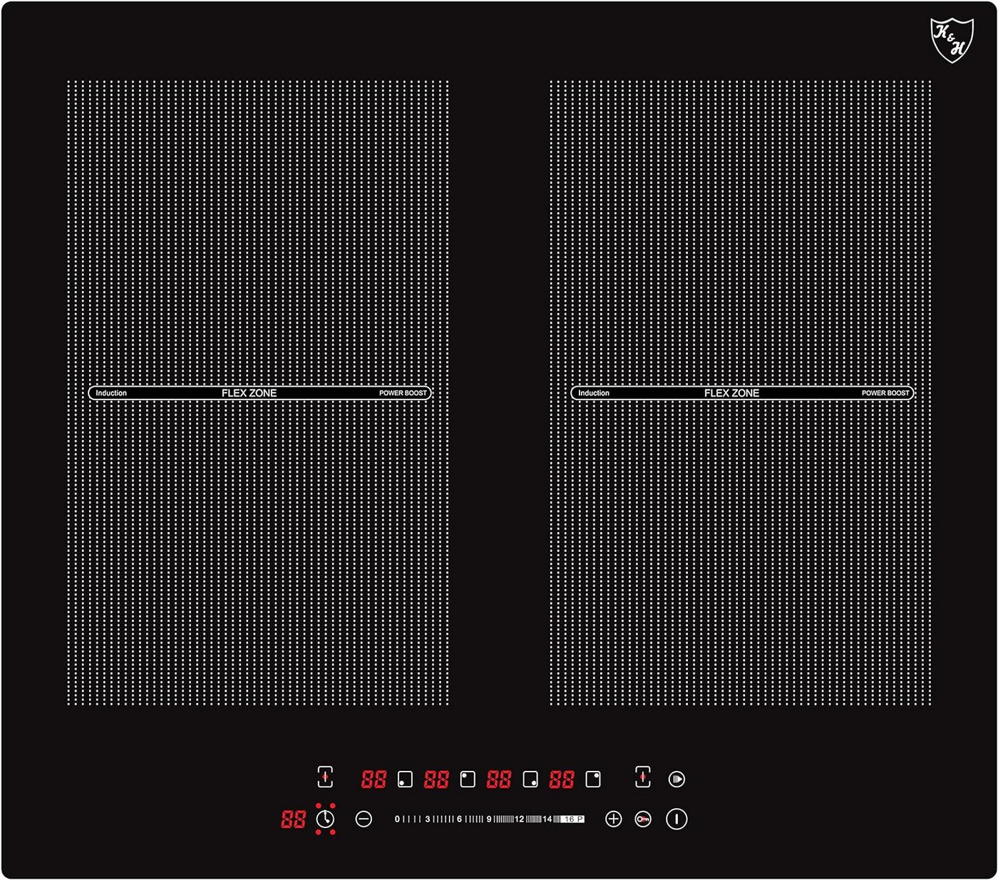 K&H Induktions-Kochfeld K&H® 4 Zonen FLEX Induktionskochfeld 59cm Autark Eingebaut IN-6804FLX, Einbaufähig und Autark Bild 2