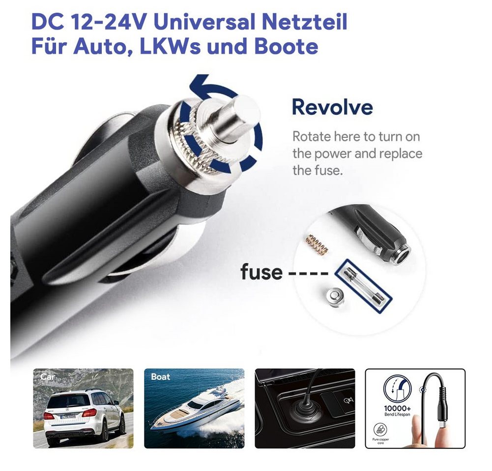 HKY 65W max Auto Ladegerät Laptop Type C für alle Typ-C-fähigen Geräte KFZ-Netzteil (Schnellladung, kompatibel mit DELL Pro 14/16 Serien, USB-C PD) Bild 3