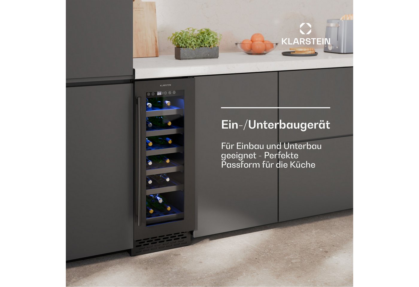 Klarstein Weinkühlschrank Vinovilla Uno 18, für 18 Standardflaschen á 0,75l,Wein Flaschenkühlschrank Weintemperierschrank Weinschrank Kühlschrank Bild 4
