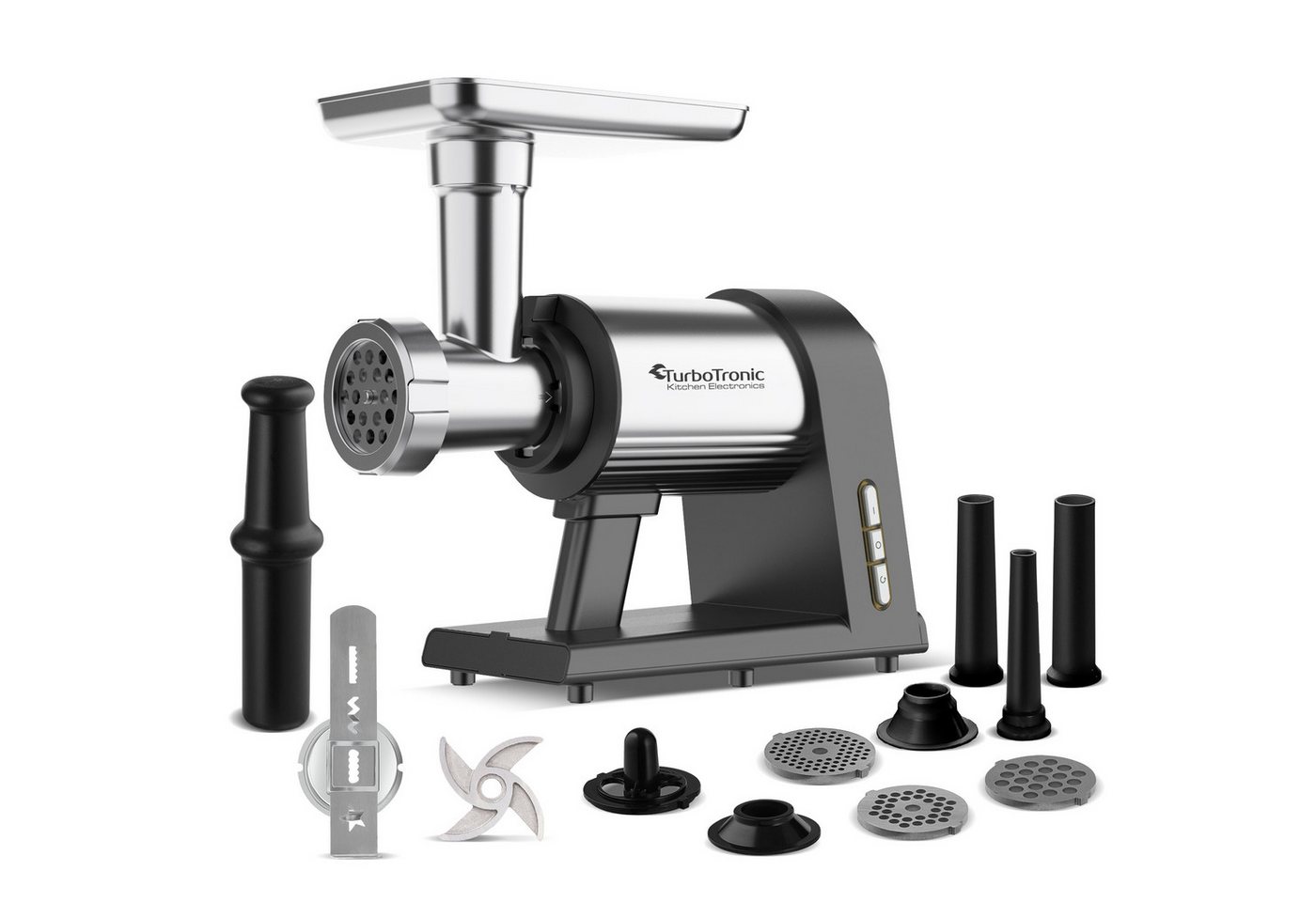 TurboTronic by Z-Line Fleischwolf 2600W mit Spritzgebäckvorsatz Metallgetriebe & Edelstahl Messer Meat, 2600 W, Grinder Mincer Wurstfüller Kebbeh Aufsatz Hackfleisch beste Maschine Bild 5