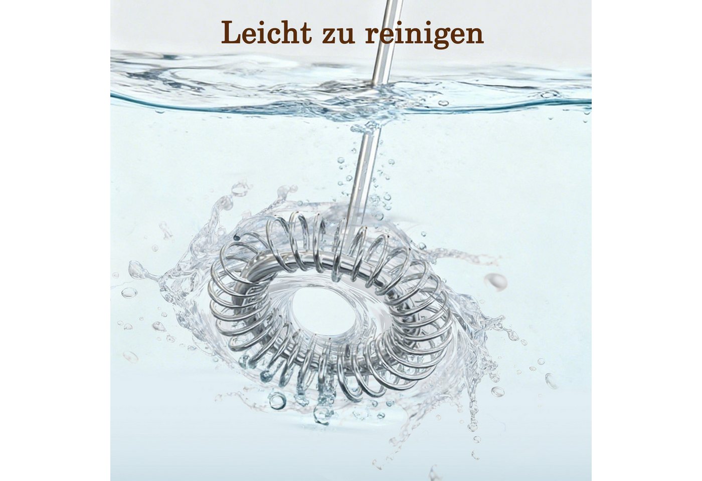 muchen Milchaufschäumer Elektrische Milchaufschäumer Stab Edelstahl für Kaffee Latte Macchiato Bild 4