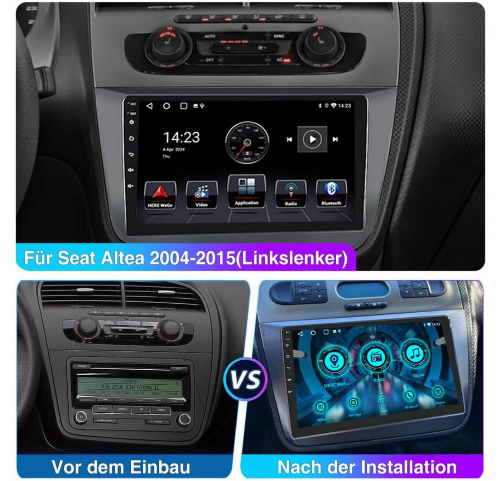 ESSGOO Für Seat Altea Toledo 2004-2015 Android15 mit CarPlay GPS Navi und RDS Autoradio (4+64GB(optional), FM, AM, DAB+ (optional), Carplay Android Auto Bluetooth EQ USB GPS Navi WIFI Touchscreen) Bild 5