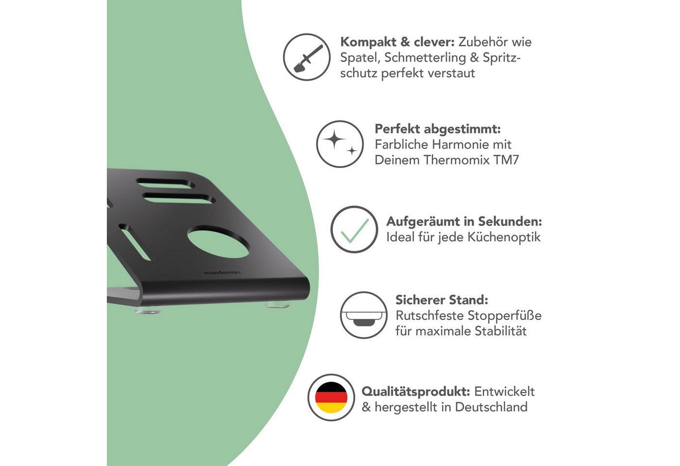 Wundermix Küchenmaschinen Zubehör-Set WunderKeeper®, Utensilienhalter für Thermomix TM7, Zubehör für TM7, aufgeräumten Look, der perfekt zu Deinem TM7 passt Bild 4