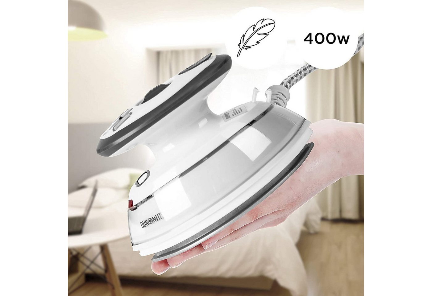 Duronic Reise-Dampfbügeleisen SI3 Reisebügeleisen, 400W Minibügeleisen, 35ml Wassertank Bild 3