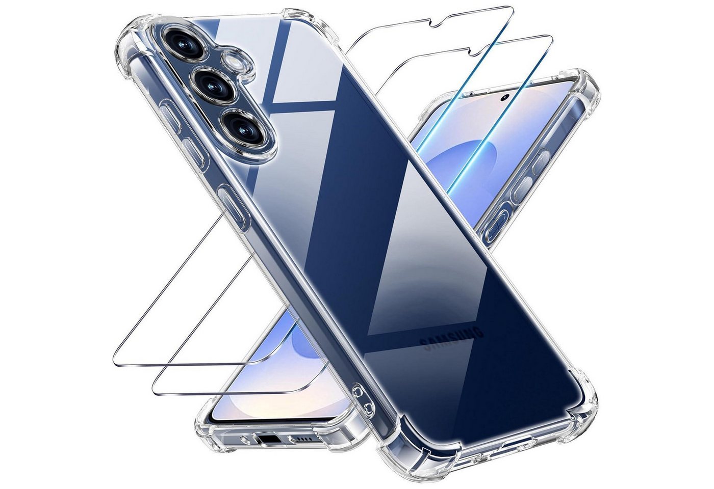 LuxusKollektion Schutz-Set Schutzset Panzerglas TPU Hülle S25 Samsung Galaxy S25 Transparent Bild 5