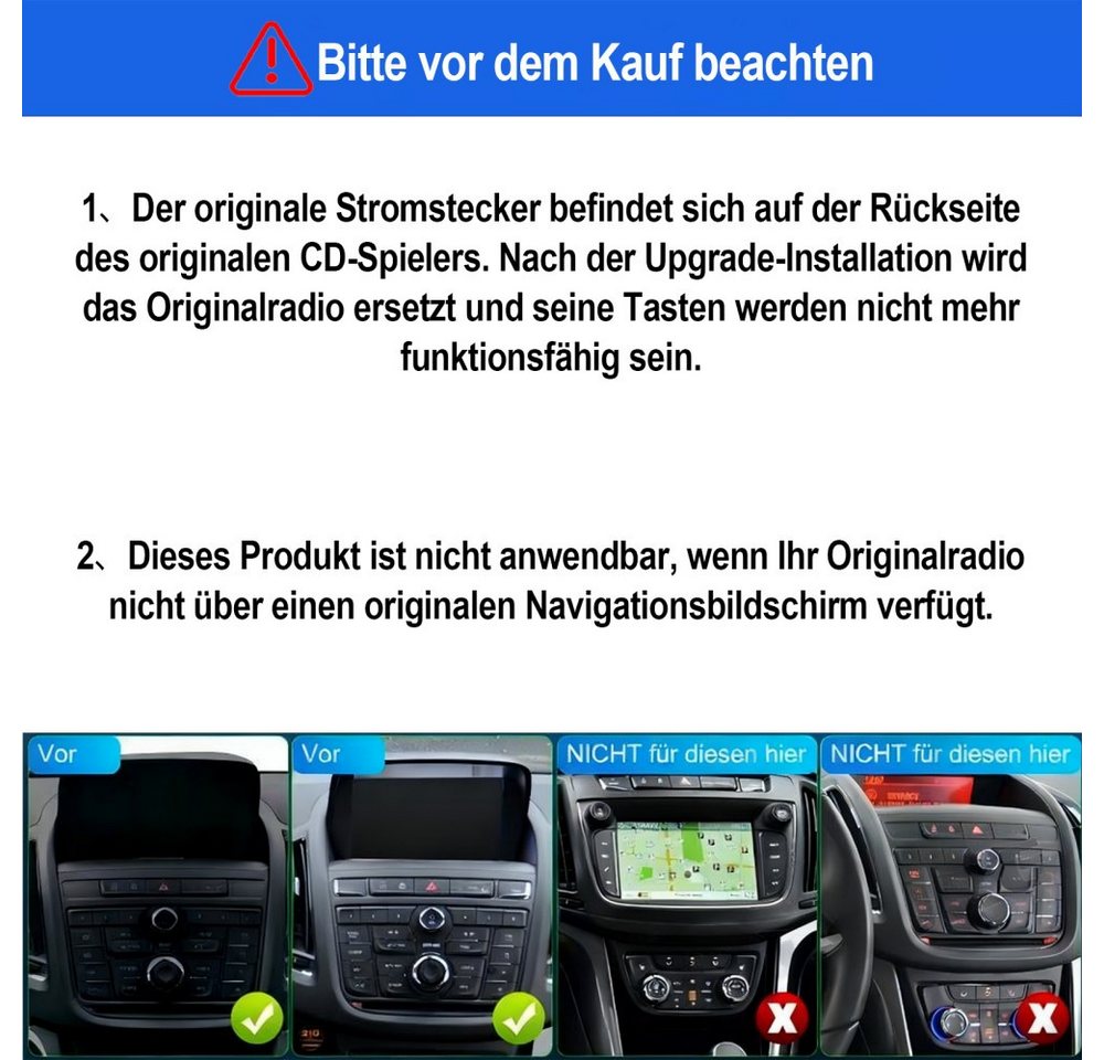 ESSGOO Für Opel Zafira Tourer C 2011-2016 Android 15 Autoradio (RDS, Digitalradio (DAB), FM, AM, Apple Carplay Android Auto Navi WIFI BT SWC EQ) Bild 5