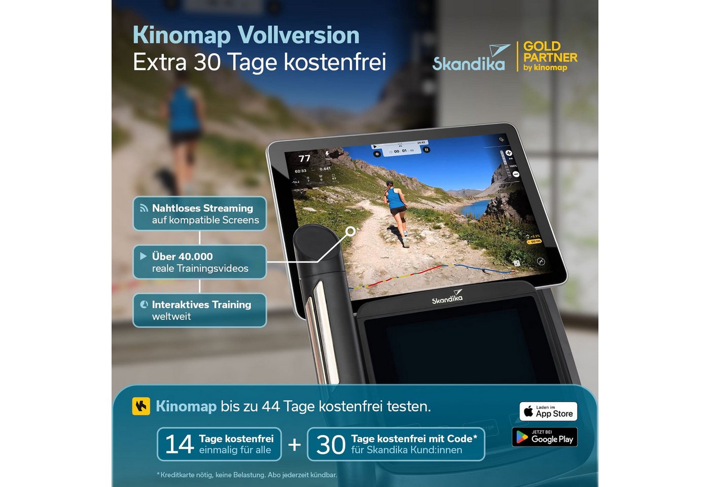 Skandika Crosstrainer für Zuhause Carbon P23-S, Ellipsentrainer, Steigungsfunktion (Kinomap App kompatibel, bis 135 kg, Transportrollen, Tablet-Halterung), Rahmen aus Eisen, 32 Stufen, 22 Programme, Magnetbremse, Bluetooth