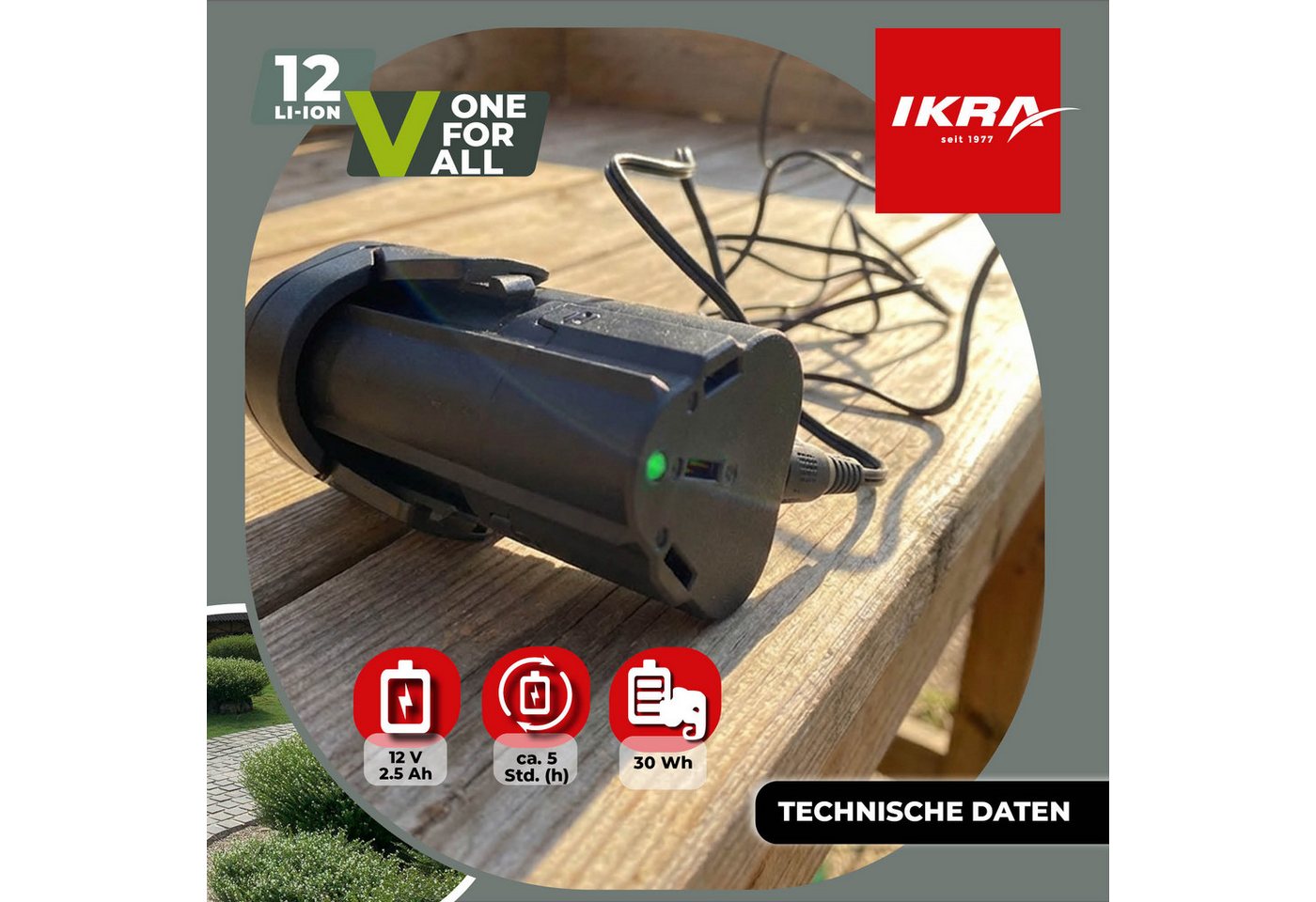 ikra GmbH Akku 12 V Typ LI 27 Akku 2500 mAh, Universell kompatibel mit der gesamten IKRA-12V-Gerätefamilie Bild 4
