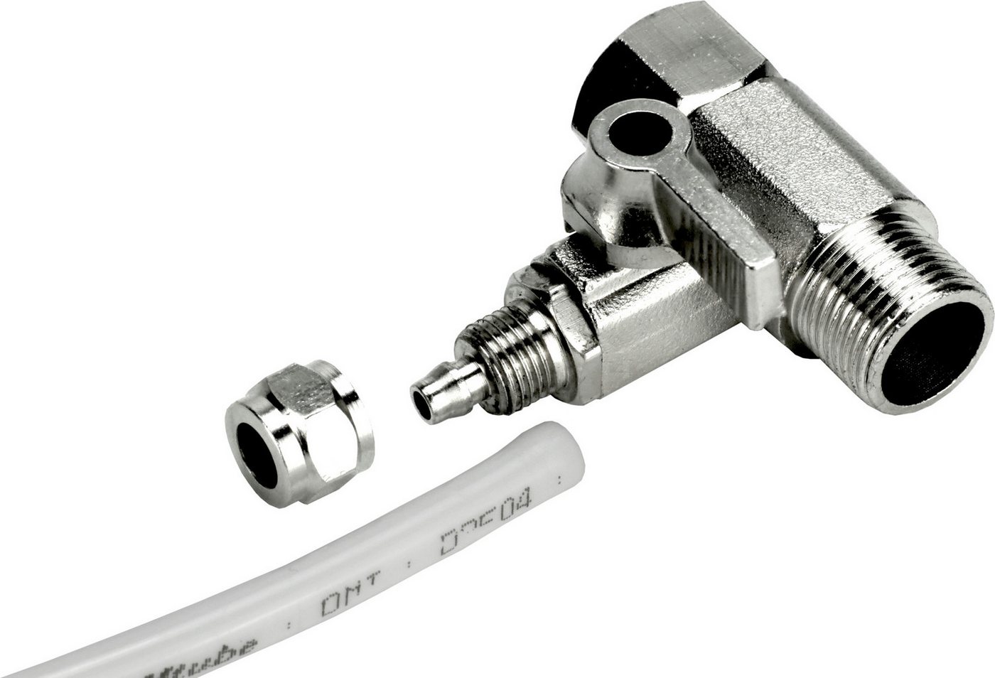 TWaLa Wasserfilter, Eckventil T-Verteiler aus Edelstahl 3/8" AG x 3/8"IG x 1/4" Schlauch Bild 2