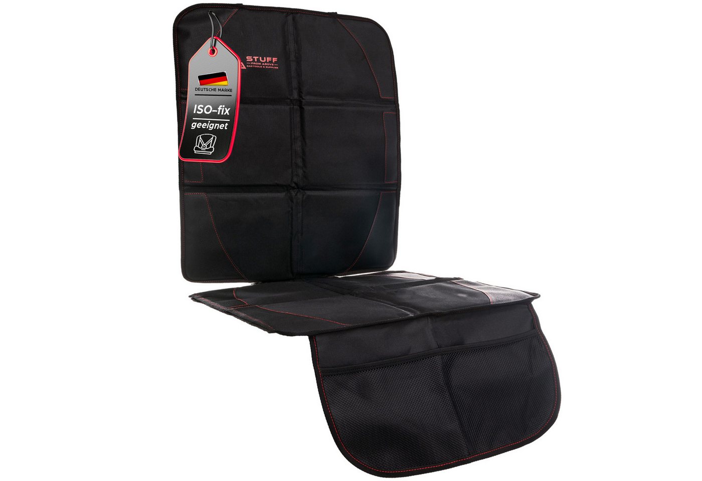 stuff from above Autositzschutz Universal Autositzschoner und Kindersitzunterlage (Iso-Fix geeignet), mit Netztasche, für alle Automarken geeignet, für Vordersitz, Rücksitz & Kindersitz