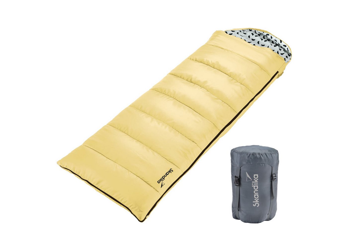 Skandika Schlafsack Iceland, Polycotton, atmungsaktiv, Innentasche mit Klett (2-Wege-Reißverschluss mit Kälteschutz, Stoffsteg, Webbandklemmschutz), 3 Jahreszeiten, 220 x 80 cm, koppelbar, bis -10° C, Packsack Bild 4