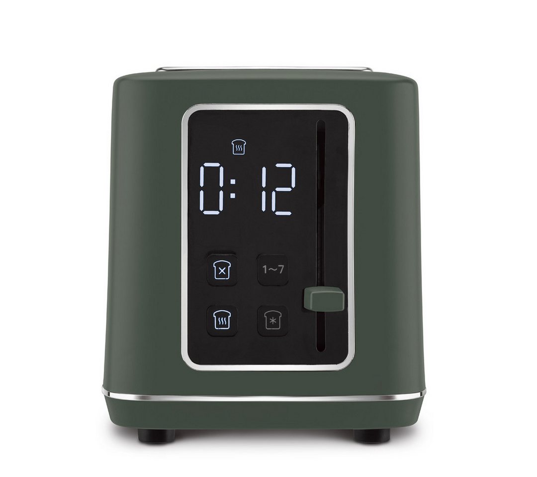 BerlingerHaus Toaster Mattgrün, 2 kurze Schlitze, für 2 Scheiben, 870 W, LED-Display, 7 Bräunungsstufen, Auftau- & Aufwärmfunktion Bild 4